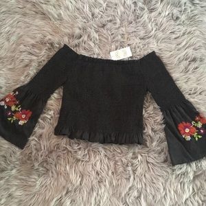 NWT Cropped off the shoulder top
